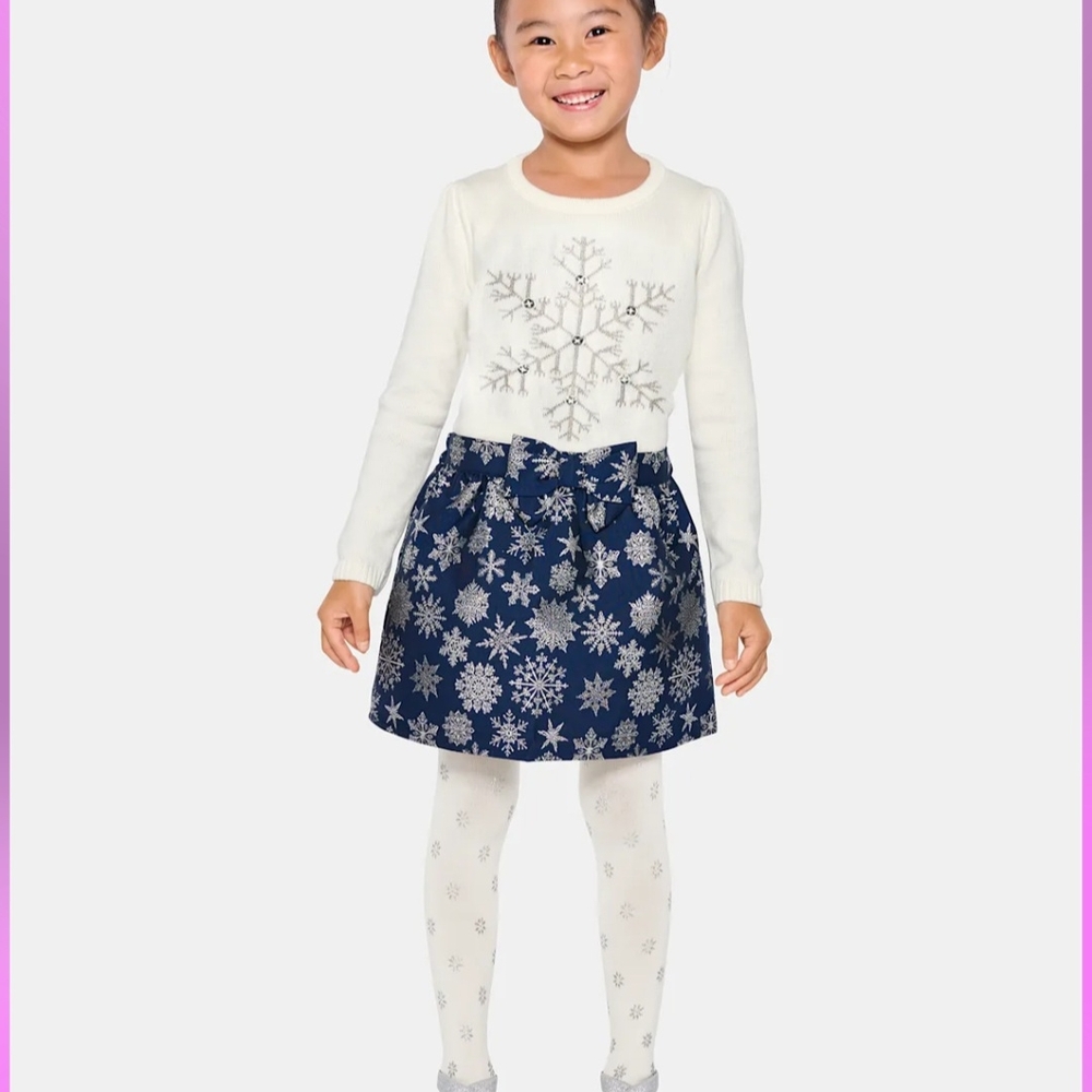 Gymboree Blue and Silver Snowflake Skirt